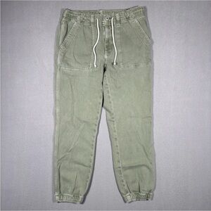 American Eagle Stretch Tomgirl Utility Jogger Size 6 Reg Green Mid Rise Casual